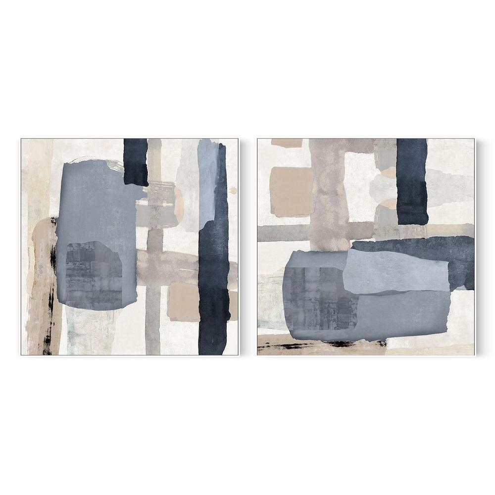 Tides in Check, Style A & B , Set Of 2-by-Jacob Q-wall-art-print-canvas-poster-framed-Gioia
