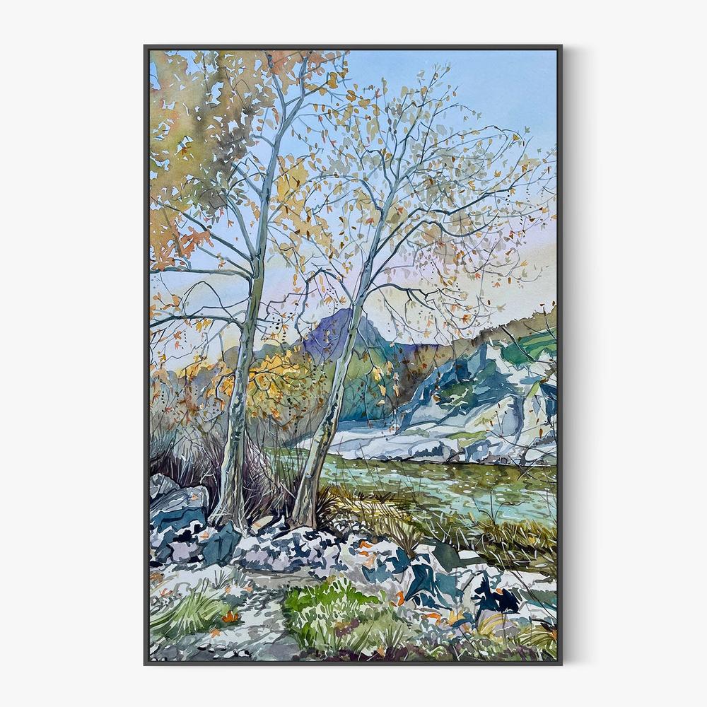 Tranquil Autumn River-by-Luisa Millicent-wall-art-print-canvas-poster-framed-Gioia