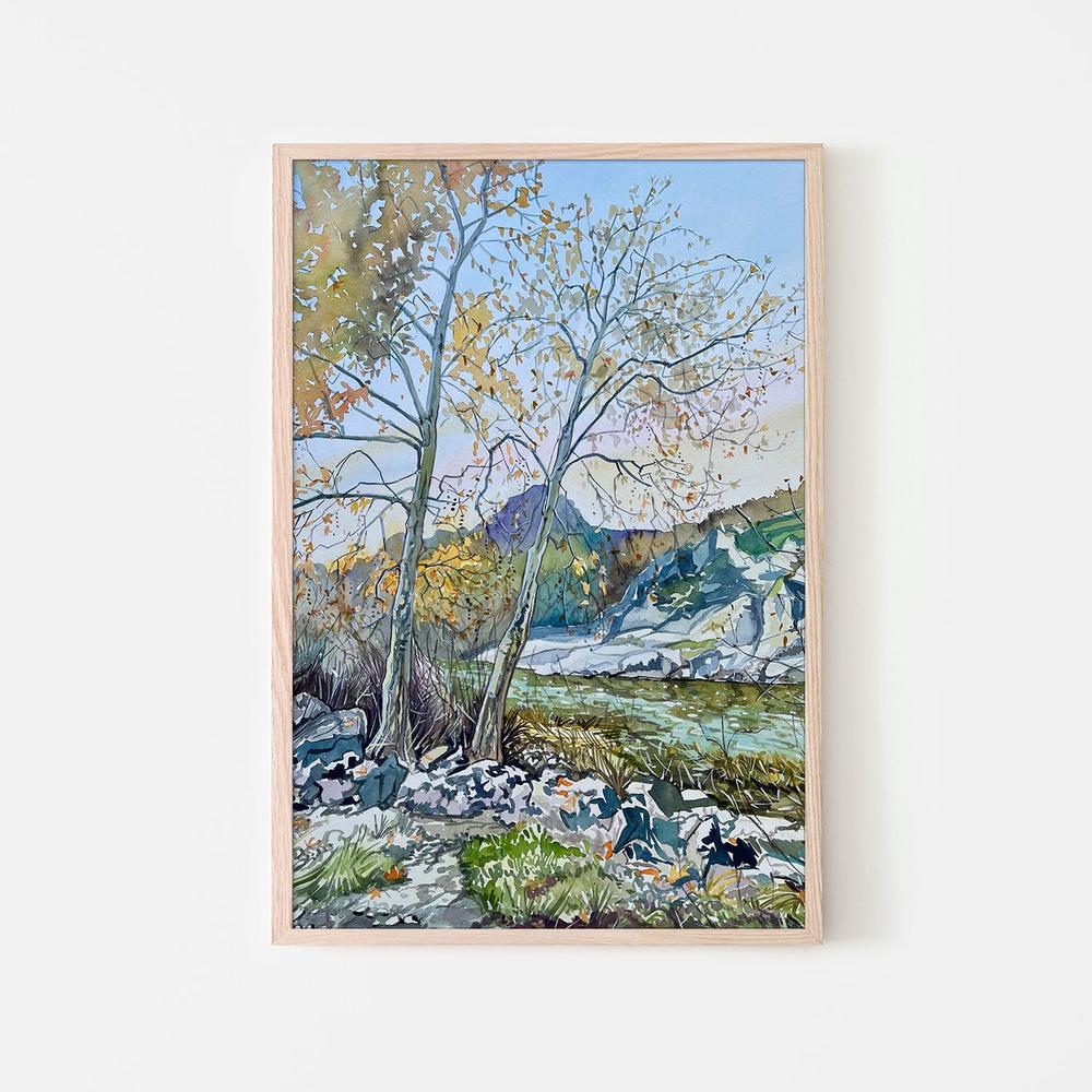 Tranquil Autumn River-by-Luisa Millicent-wall-art-print-canvas-poster-framed-Gioia