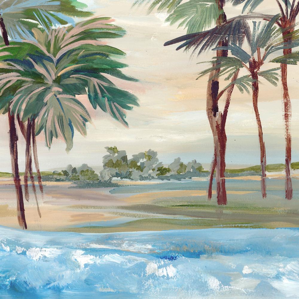 Tropical Shoreline with Palm Trees-by-Lera-wall-art-print-canvas-poster-framed-Gioia