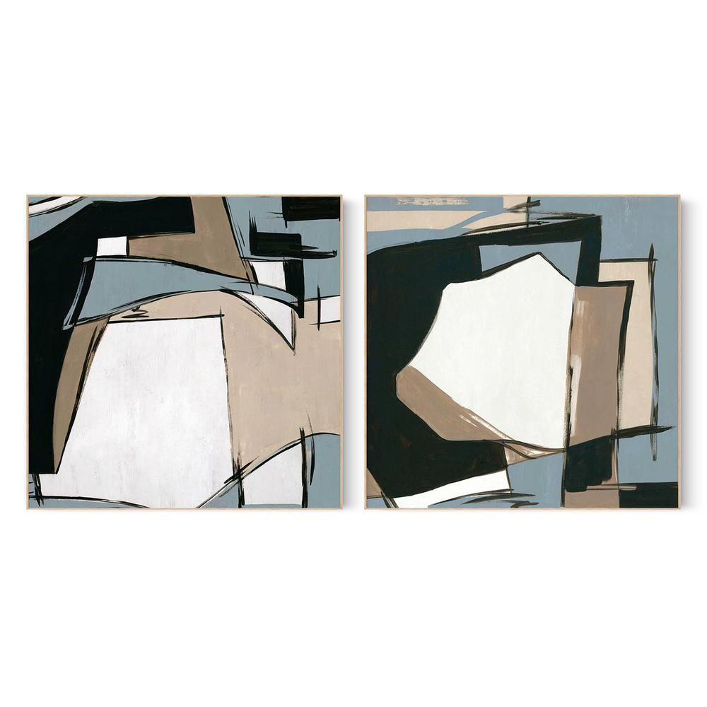 Urban Reflections in Neutral Shades, Style A & B , Set Of 2-by-Lera-wall-art-print-canvas-poster-framed-Gioia
