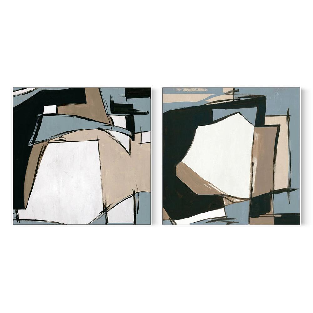 Urban Reflections in Neutral Shades, Style A & B , Set Of 2-by-Lera-wall-art-print-canvas-poster-framed-Gioia