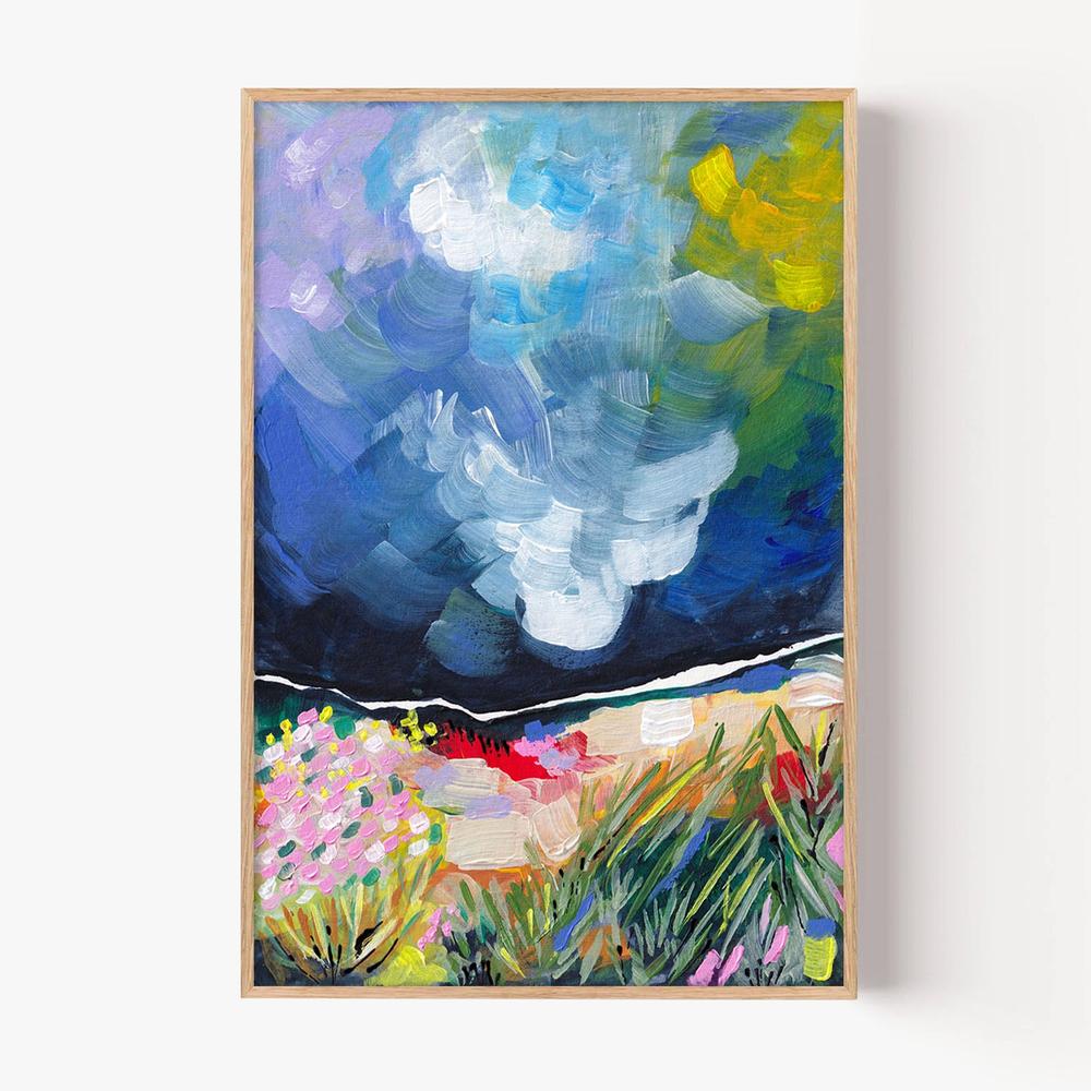 Vibrant Abstract Field Sky-by-Dirkie Nell-wall-art-print-canvas-poster-framed-Gioia
