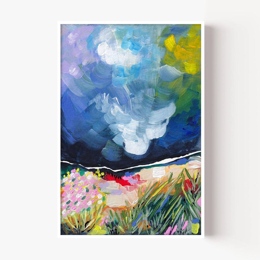 Vibrant Abstract Field Sky-by-Dirkie Nell-wall-art-print-canvas-poster-framed-Gioia