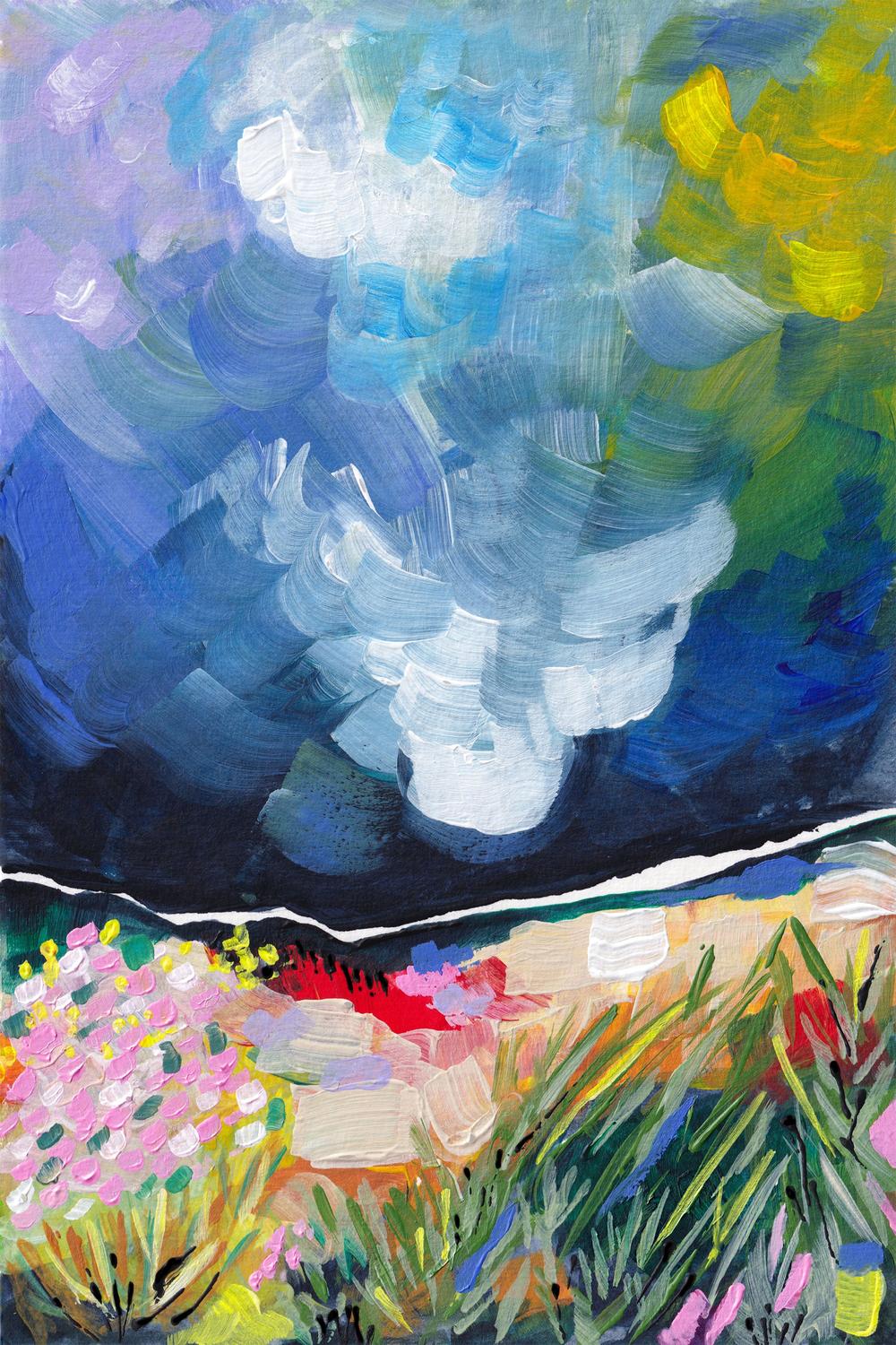 Vibrant Abstract Field Sky-by-Dirkie Nell-wall-art-print-canvas-poster-framed-Gioia