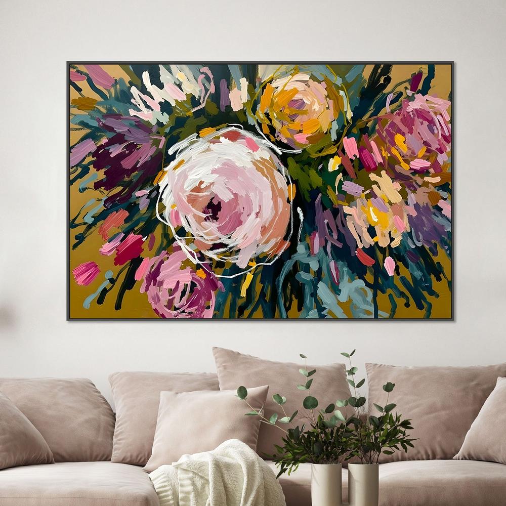 Vibrant Abstract Flowers-by-Edie-wall-art-print-canvas-poster-framed-Gioia