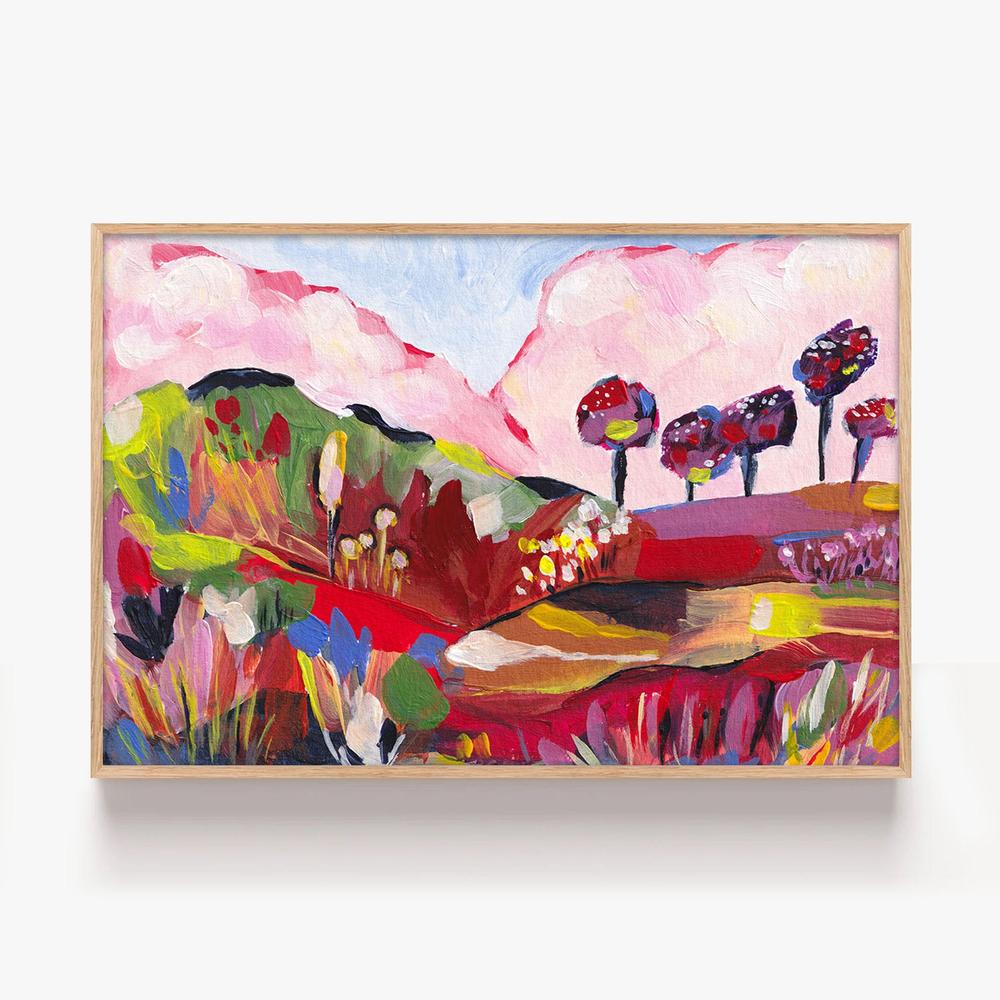Vibrant Fantasy Landscape-by-Dirkie Nell-wall-art-print-canvas-poster-framed-Gioia