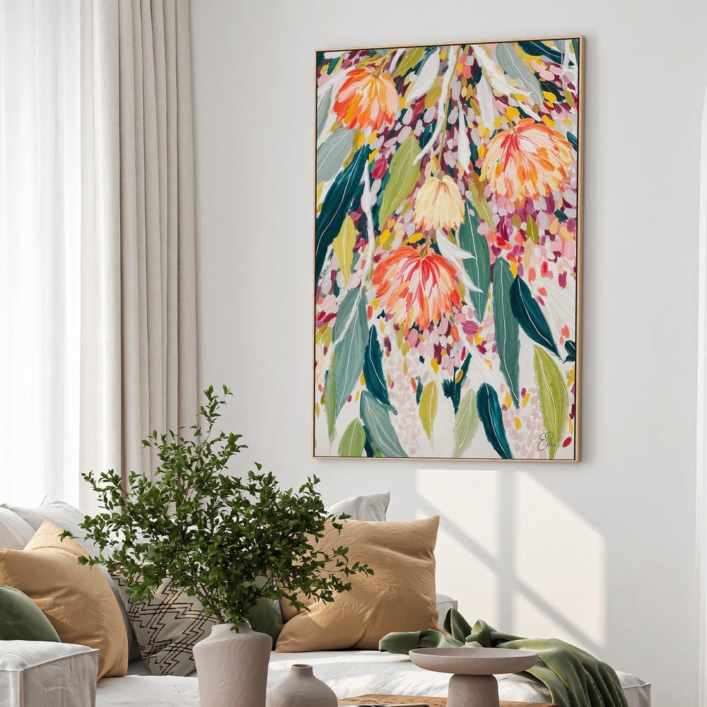Vibrant Floral Cascade-by-Edie-wall-art-print-canvas-poster-framed-Gioia