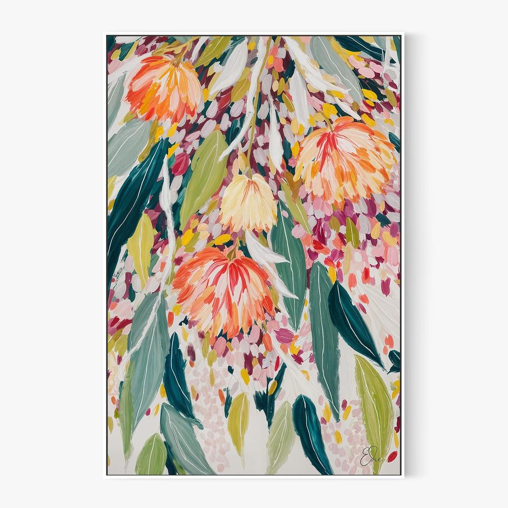 Vibrant Floral Cascade-by-Edie-wall-art-print-canvas-poster-framed-Gioia