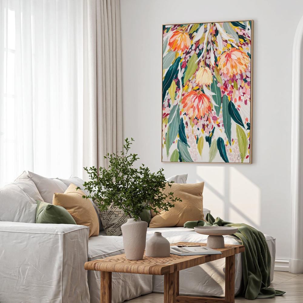 Vibrant Floral Cascade-by-Edie-wall-art-print-canvas-poster-framed-Gioia