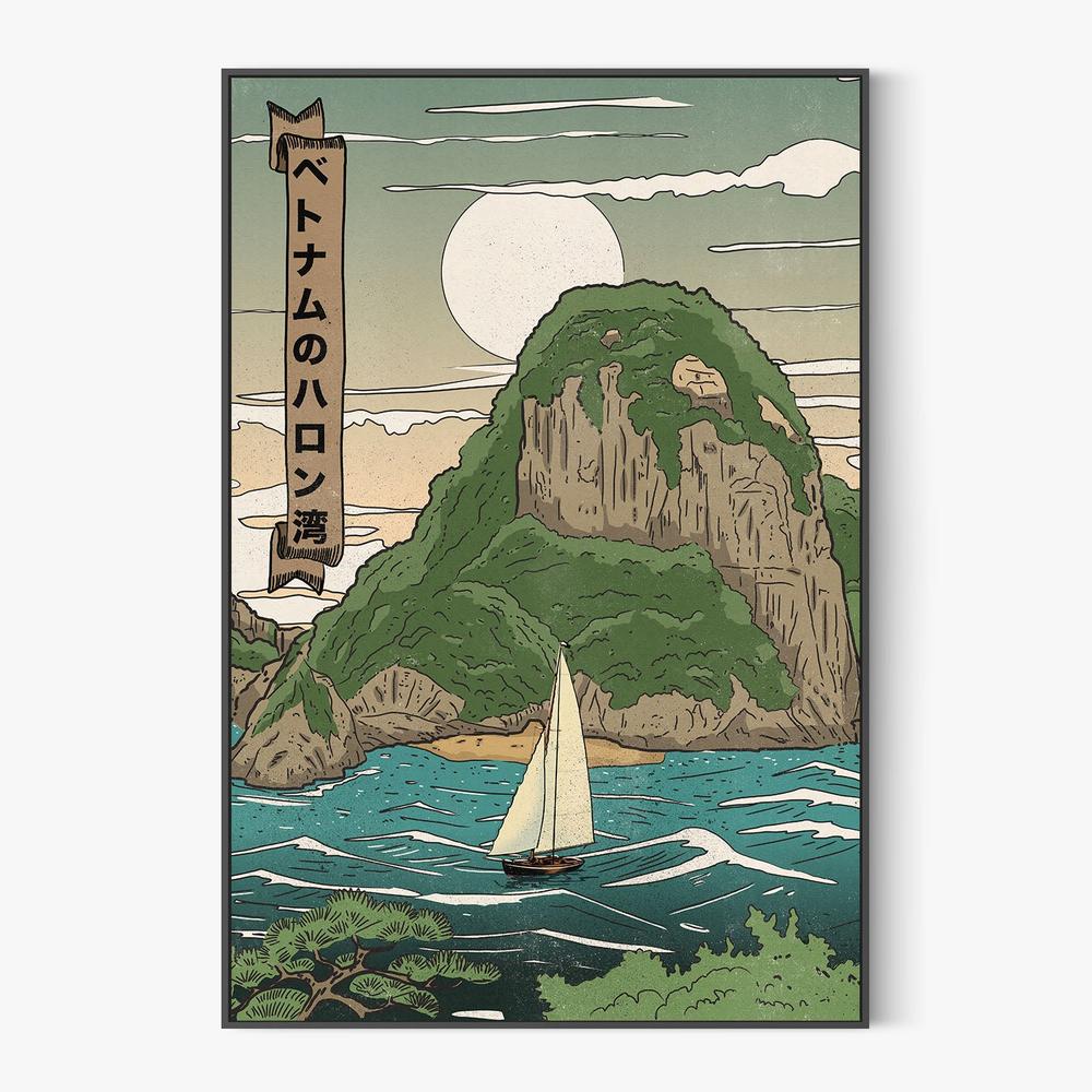 Vietnam Halong Bay Sailing-by-Nicholas-wall-art-print-canvas-poster-framed-Gioia