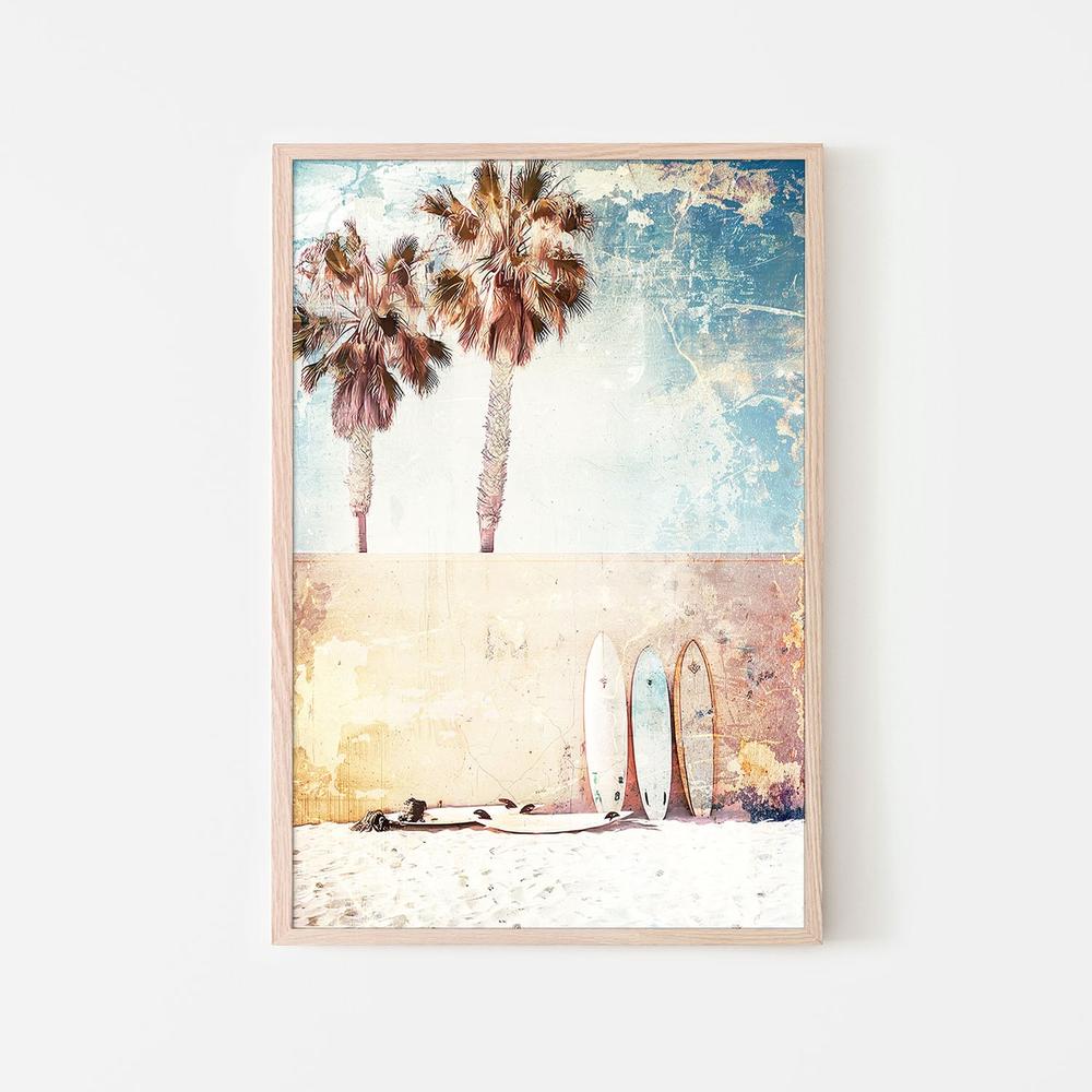wall-art-print-canvas-poster-framed-Vintage Beach Surfboards-6