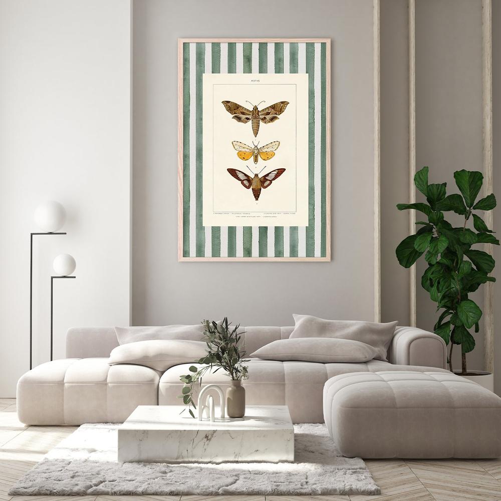 Vintage Moths Stripe, Style A-by-Wild Apple Portfolio-wall-art-print-canvas-poster-framed-Gioia