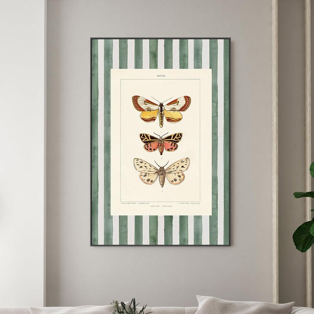 Vintage Moths Stripe, Style B-by-Wild Apple Portfolio-wall-art-print-canvas-poster-framed-Gioia