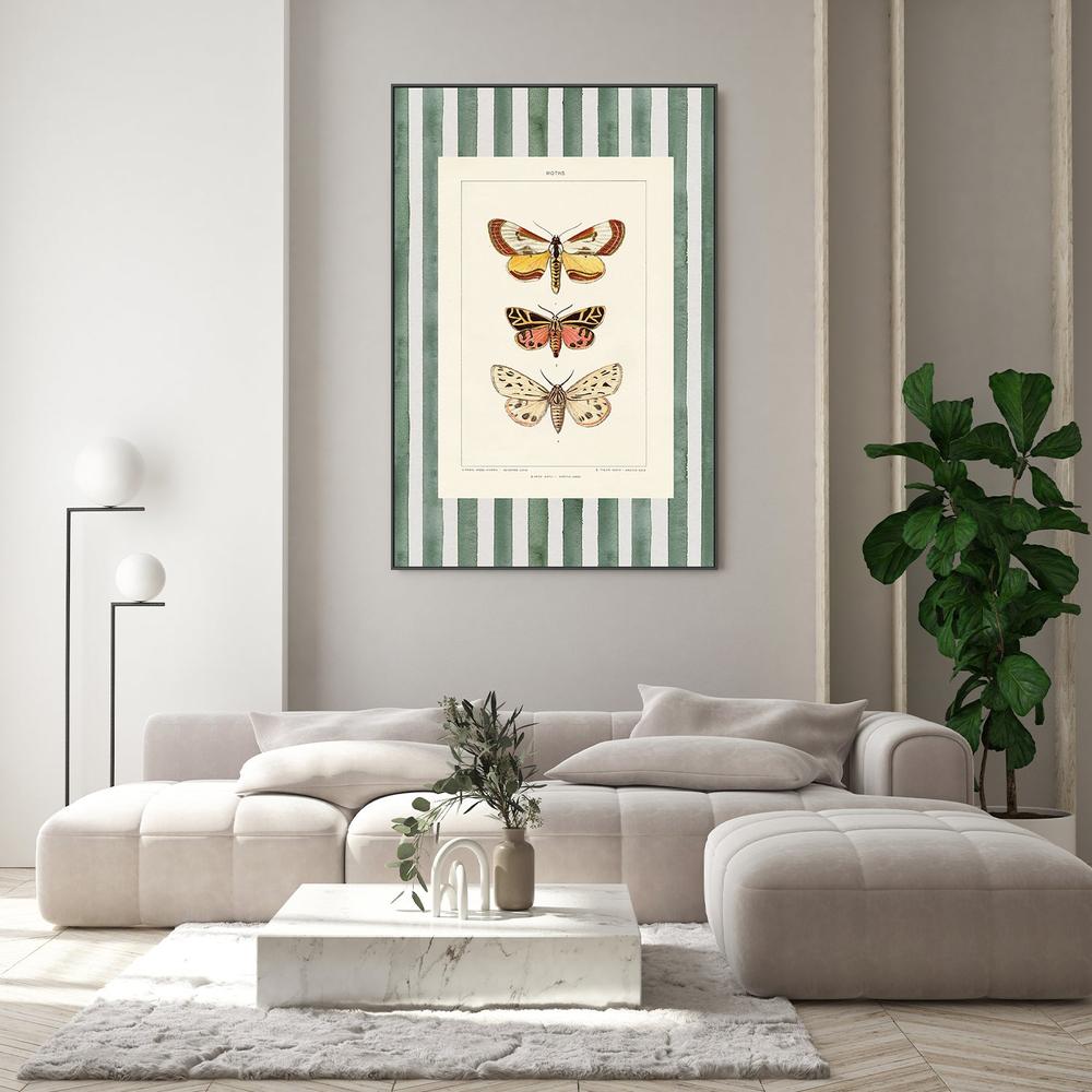 Vintage Moths Stripe, Style B-by-Wild Apple Portfolio-wall-art-print-canvas-poster-framed-Gioia