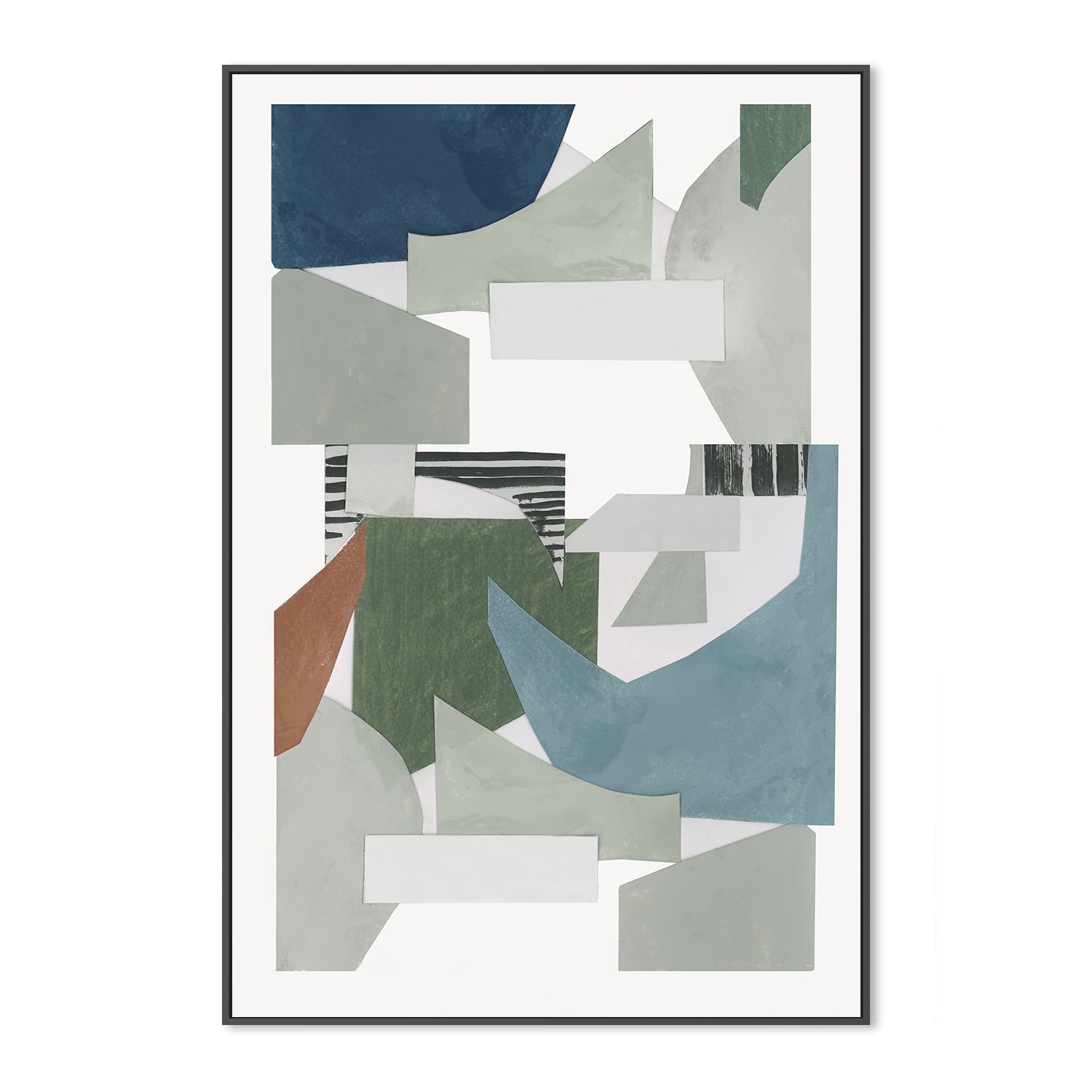 wall-art-print-canvas-poster-framed-A Blue Green Abstract Jugs , Style A, By Cartissi-3