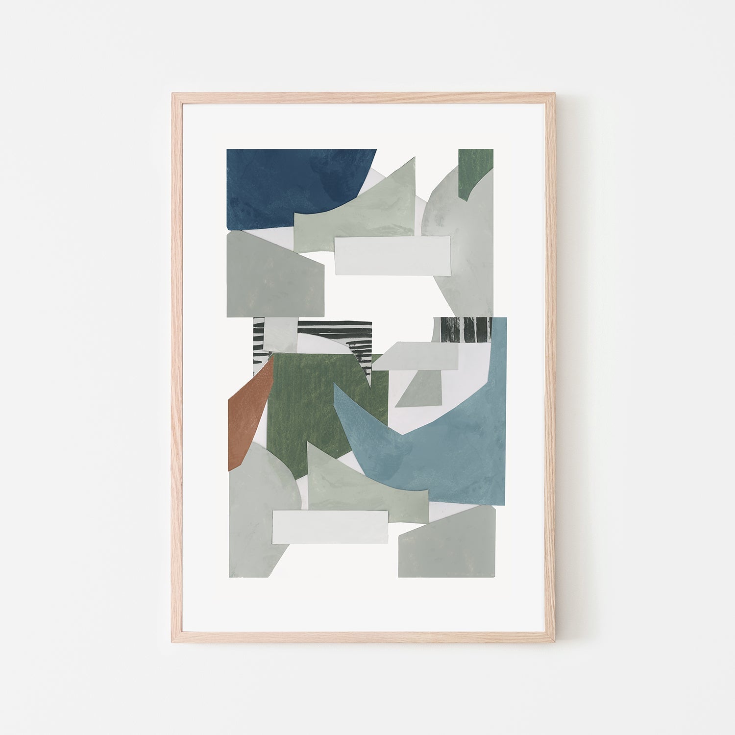 wall-art-print-canvas-poster-framed-A Blue Green Abstract Jugs , Style A, By Cartissi-6