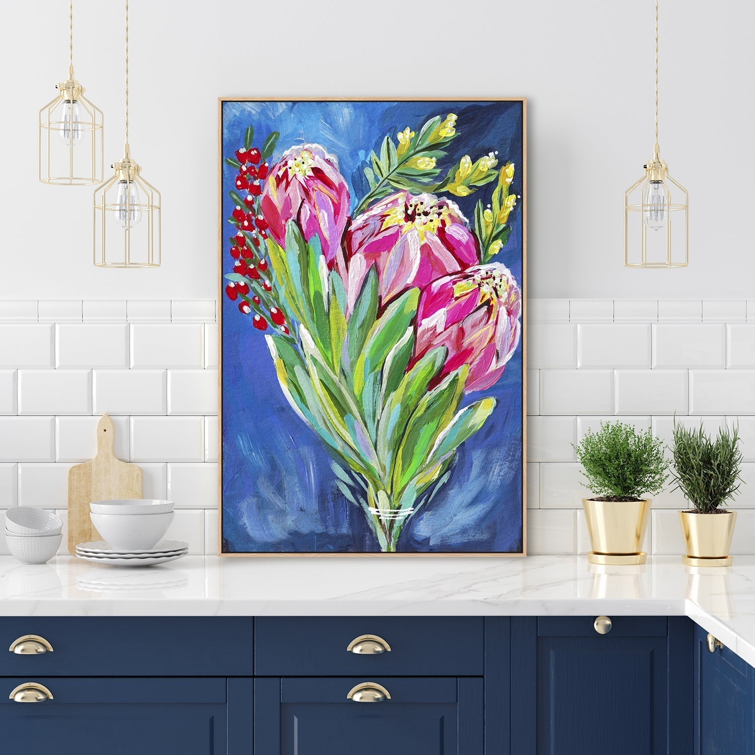 wall-art-print-canvas-poster-framed-A Bunch Of Proteas-by-Lia Nell-Gioia Wall Art