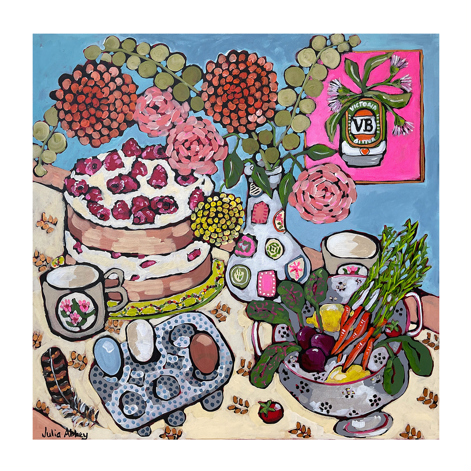 wall-art-print-canvas-poster-framed-A Country Table , By Julia Abbey-1