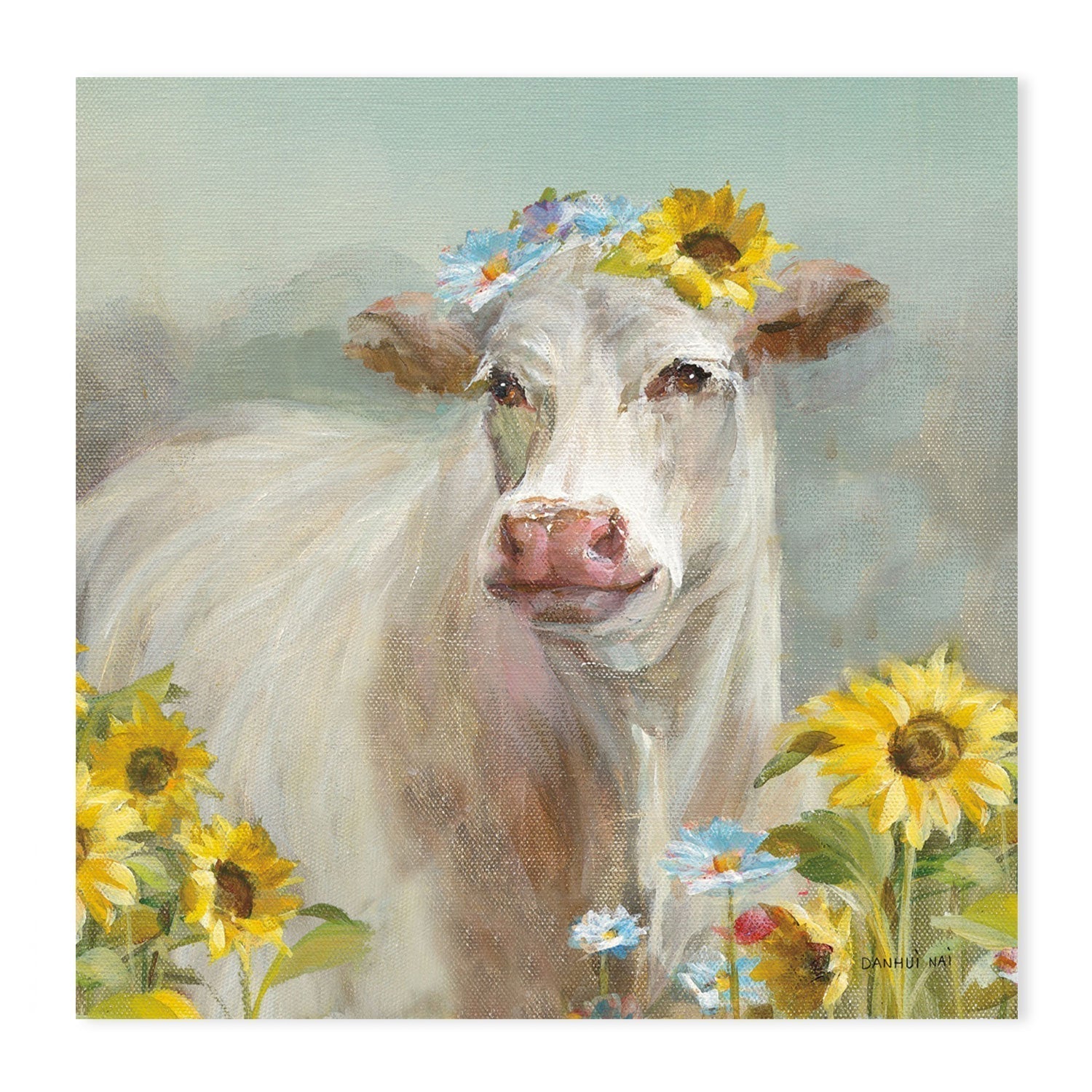 wall-art-print-canvas-poster-framed-A Cow in a Crown-by-Danhui Nai-Gioia Wall Art