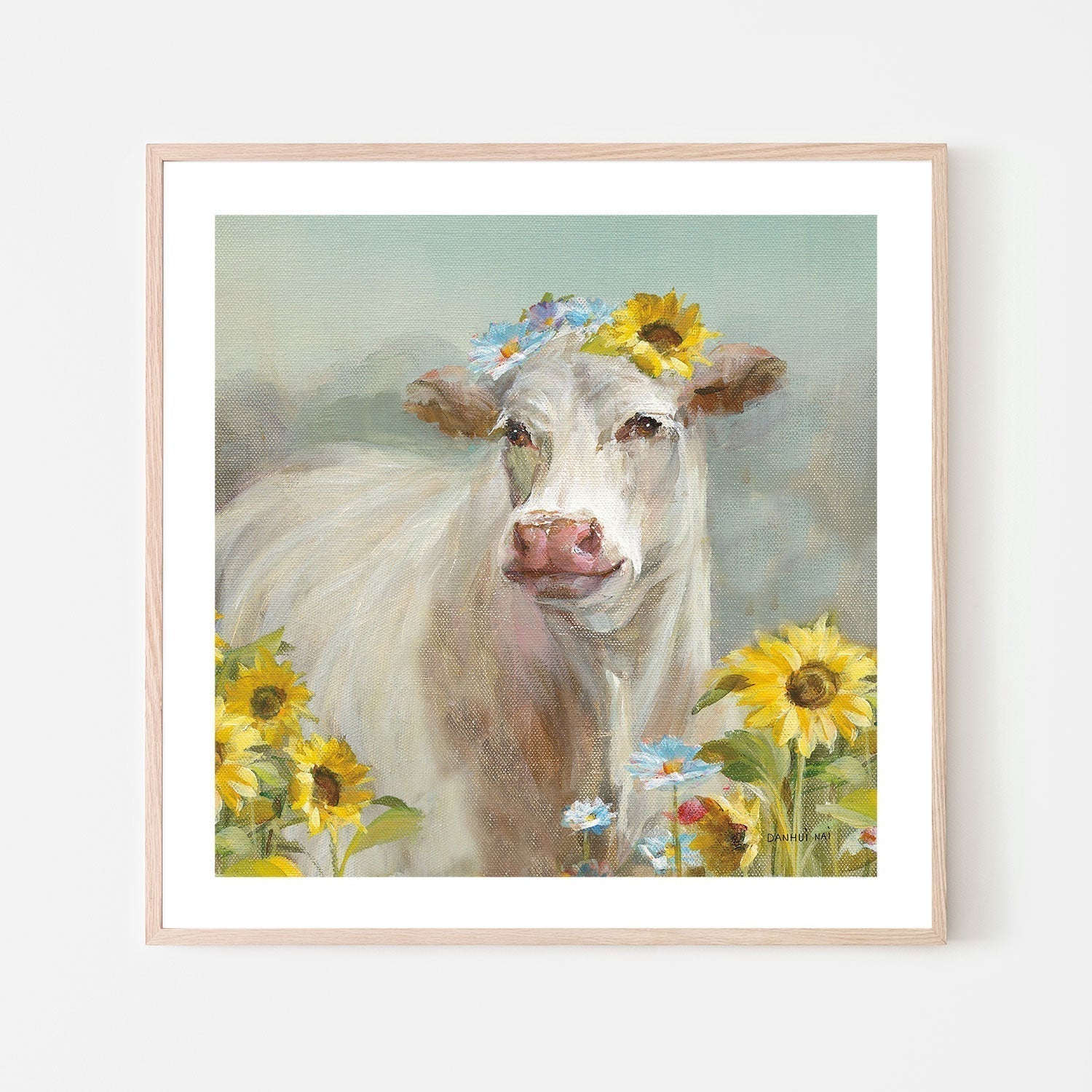 wall-art-print-canvas-poster-framed-A Cow in a Crown-by-Danhui Nai-Gioia Wall Art