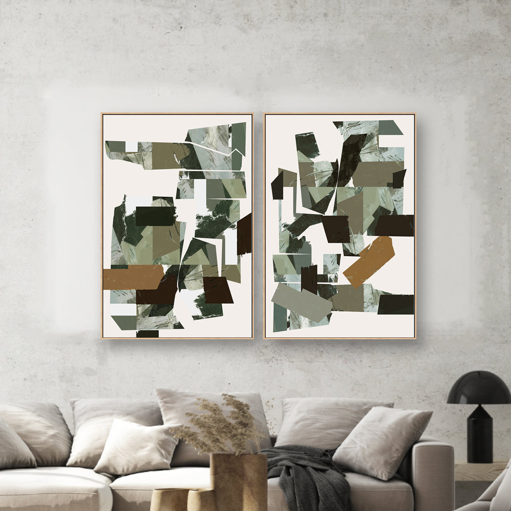 wall-art-print-canvas-poster-framed-A Green Endeavour , Style A & B , Set Of 2 , By Cartissi , By cartissi-1