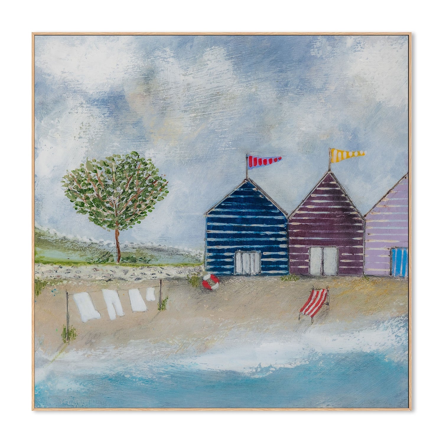 wall-art-print-canvas-poster-framed-A Long Beach Day, Style A , By Louise O'Hara-4