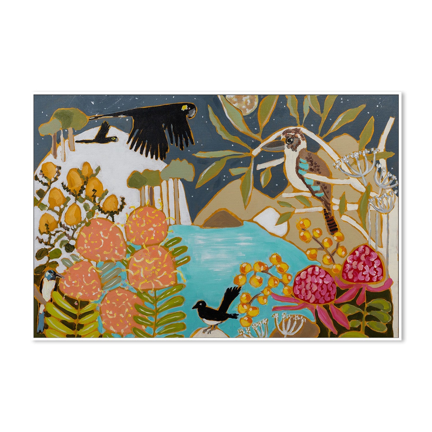 wall-art-print-canvas-poster-framed-A Moonlit Night-3