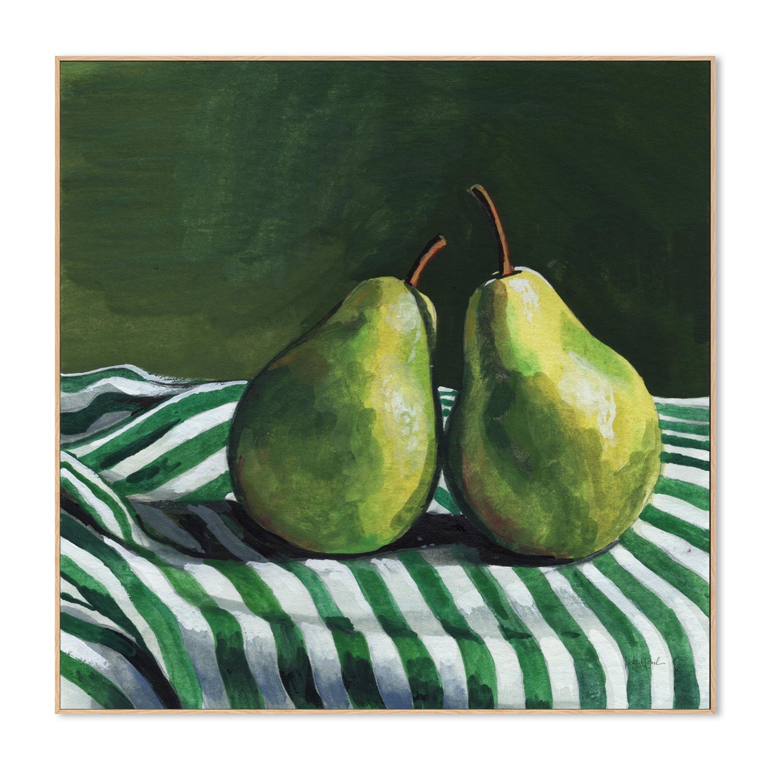 wall-art-print-canvas-poster-framed-A Pair of Pears On Tablecloth-4