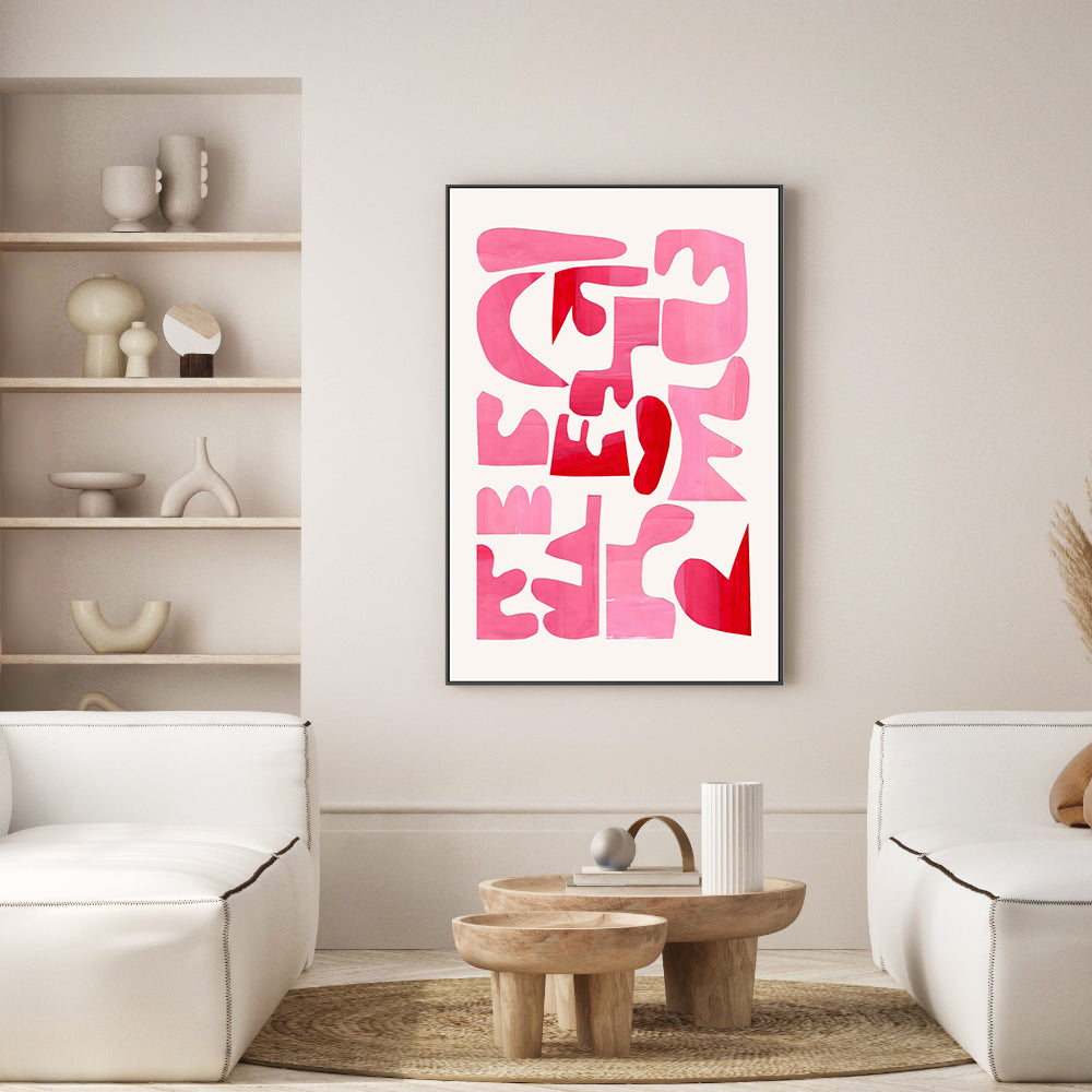 wall-art-print-canvas-poster-framed-A Pink Puzzle , By Ejaaz Haniff-GIOIA-WALL-ART