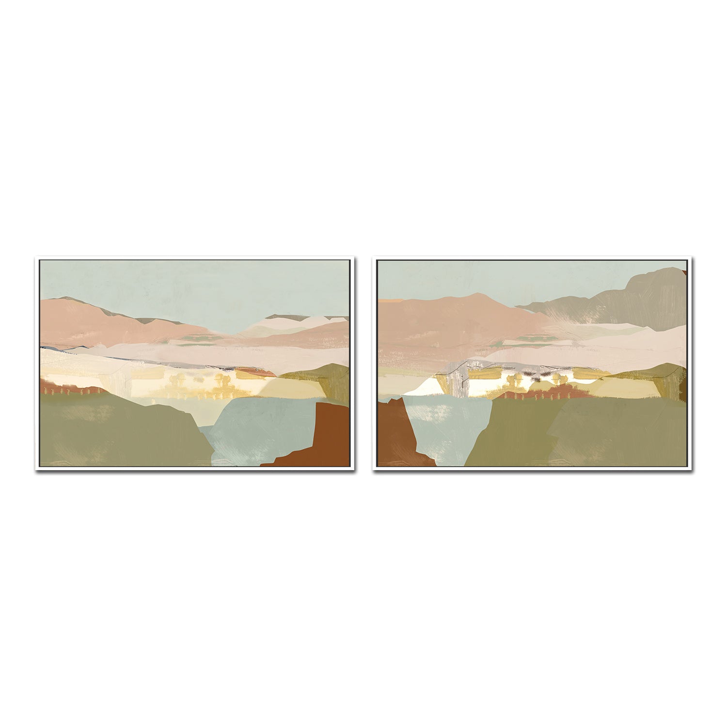 wall-art-print-canvas-poster-framed-A Pink Sandy Dunes , Style A & B, Set Of 2 , By Cartissi , By cartissi-4