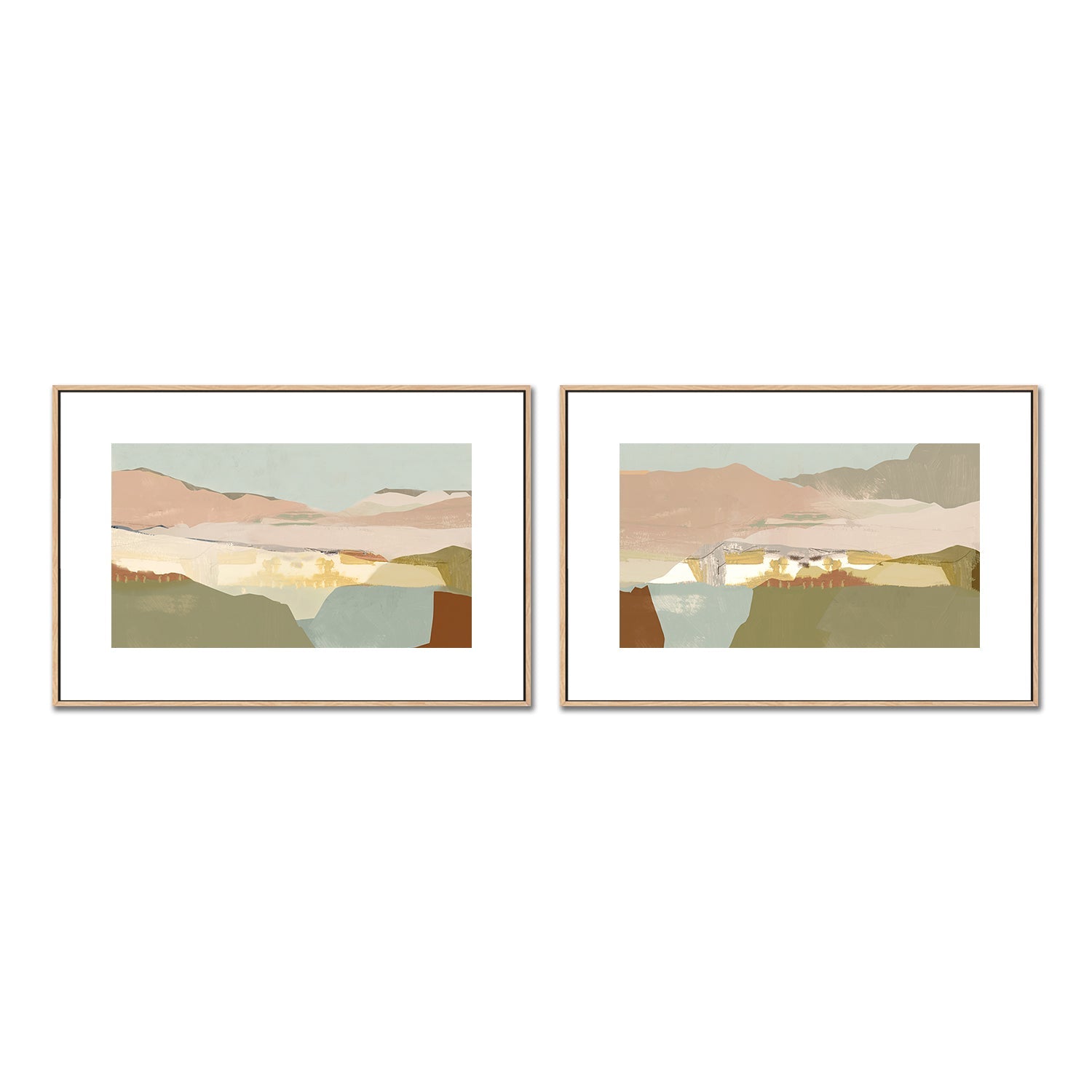 wall-art-print-canvas-poster-framed-A Pink Sandy Dunes , Style A & B, Set Of 2 , By Cartissi , By cartissi-5