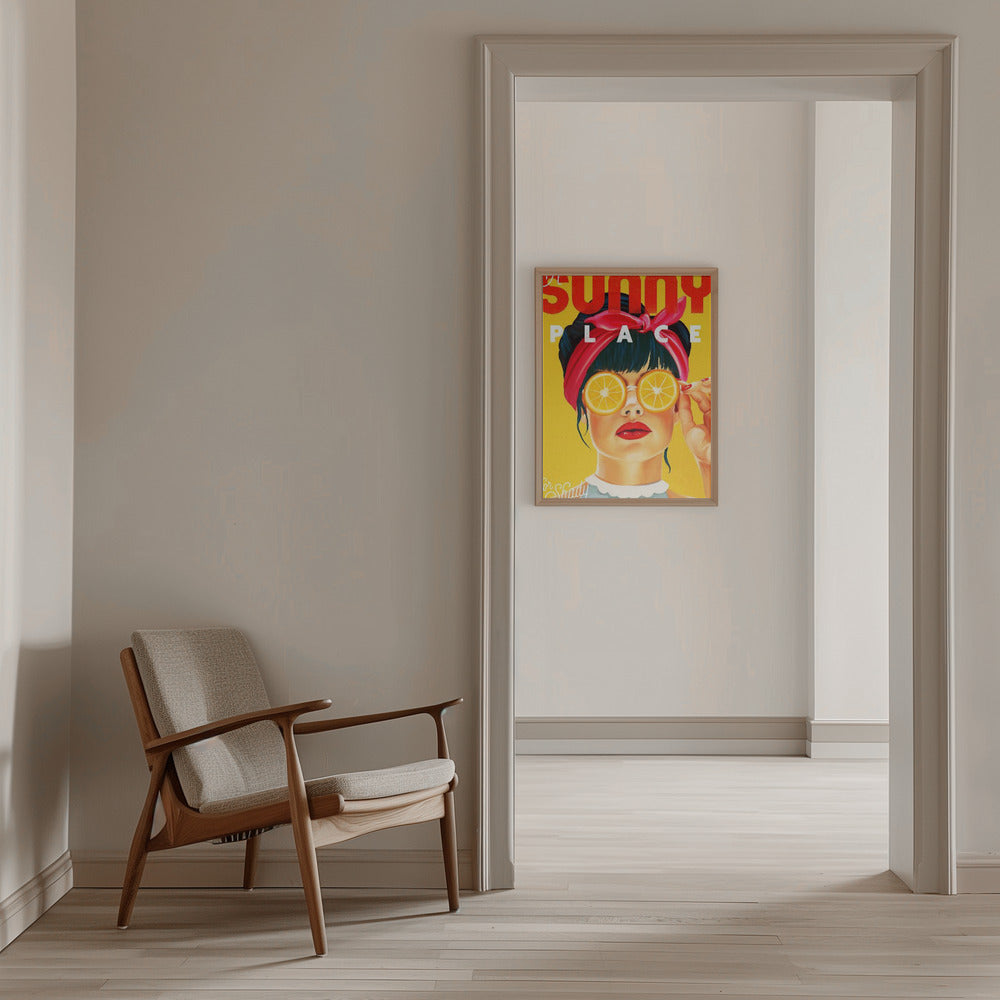 wall-art-print-canvas-poster-framed-A Sunny Place For Shady Ladies Orange Pinup Art , By Brett Gramse-10