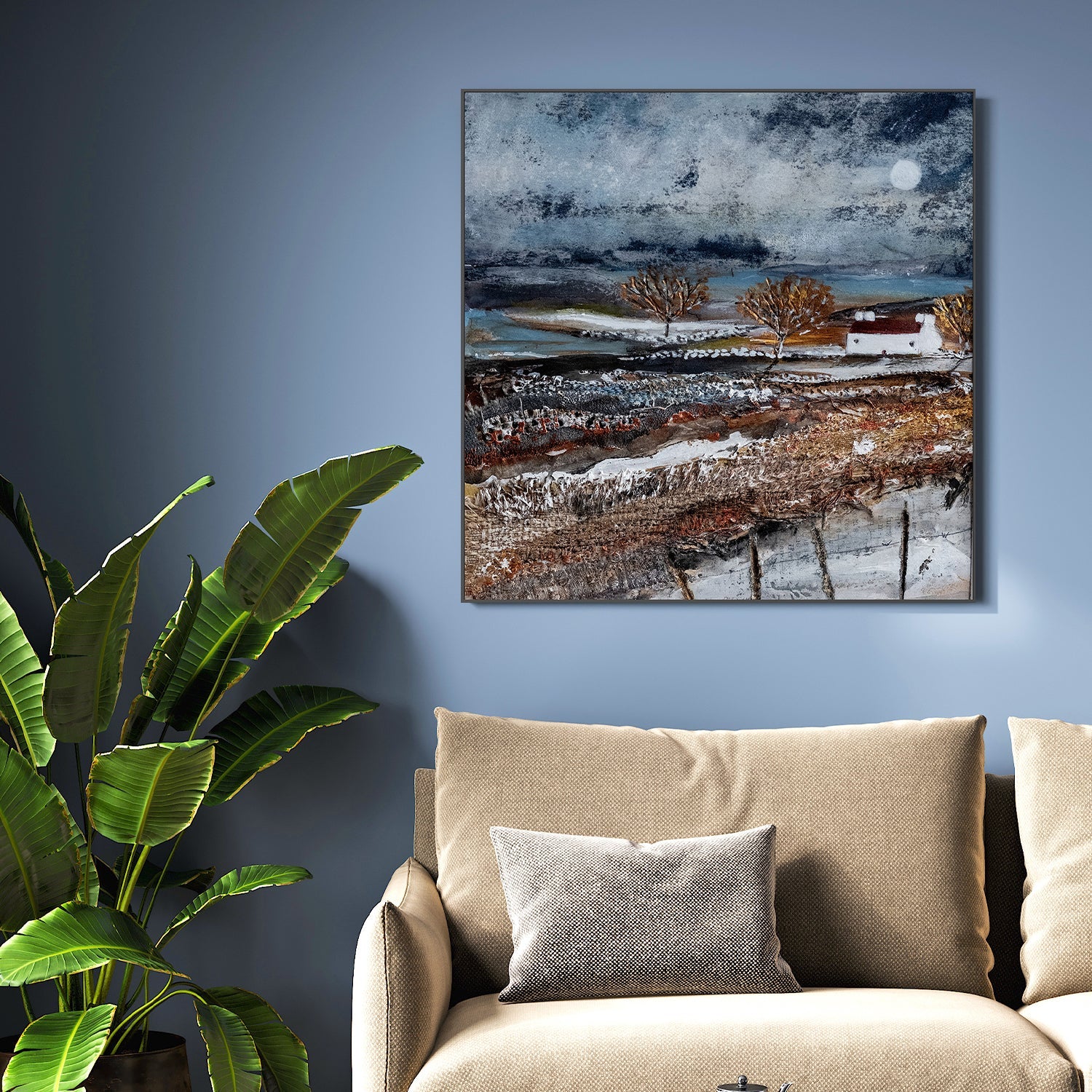wall-art-print-canvas-poster-framed-A Tarn By Moonlight , By Louise O'Hara-2