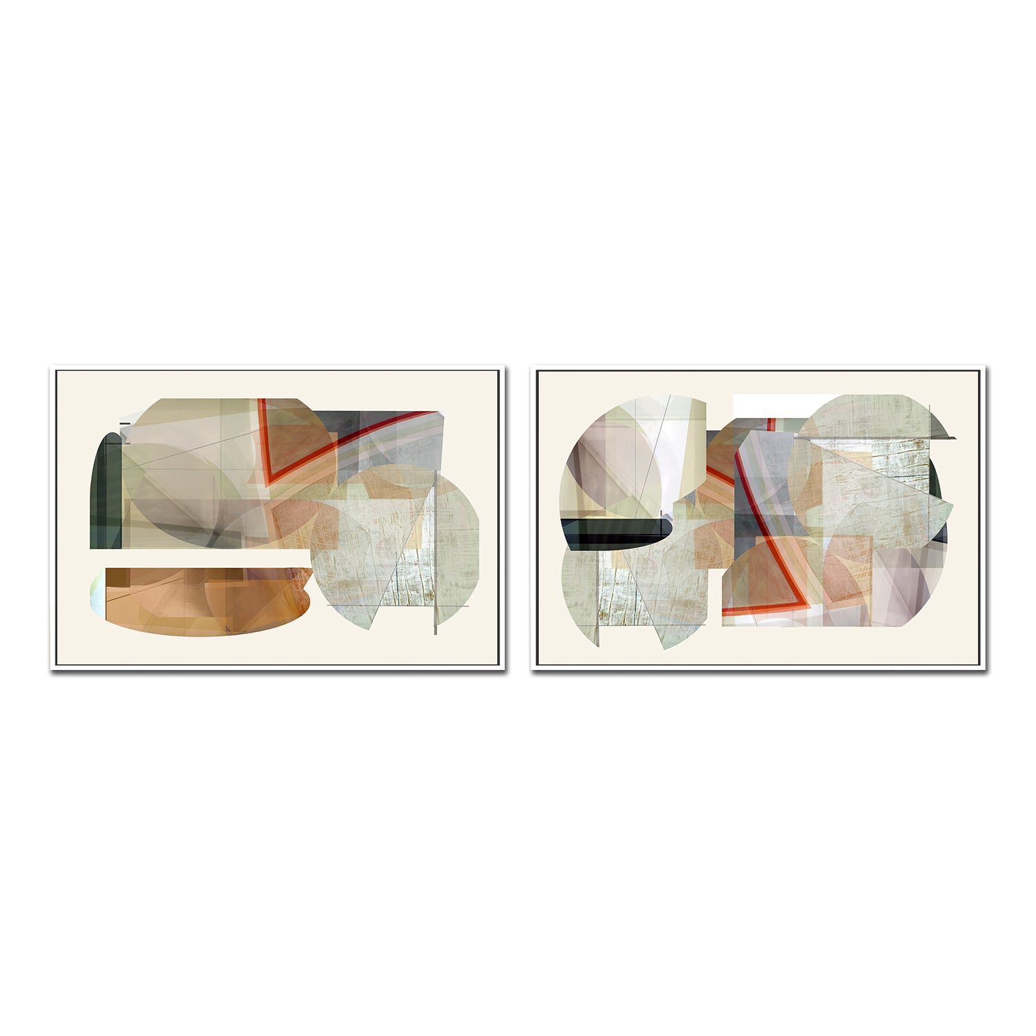 wall-art-print-canvas-poster-framed-A Texture Shapes , Style A & B, Set Of 2 , By Cartissi , By cartissi-4