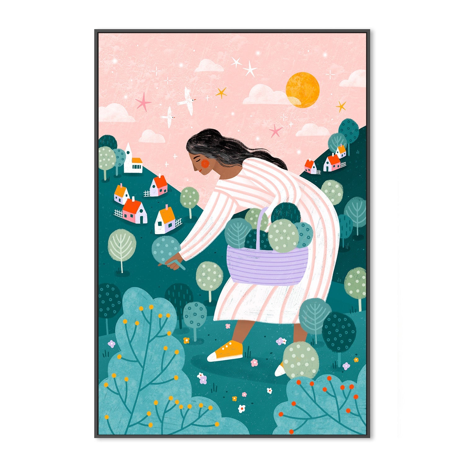 wall-art-print-canvas-poster-framed-A Woman Tree Picking-3