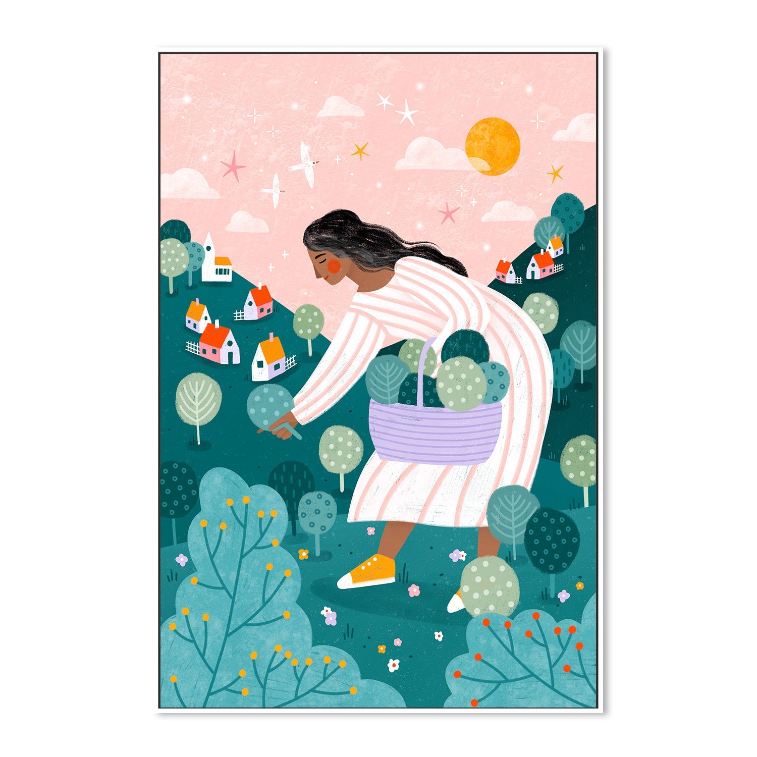 wall-art-print-canvas-poster-framed-A Woman Tree Picking-5