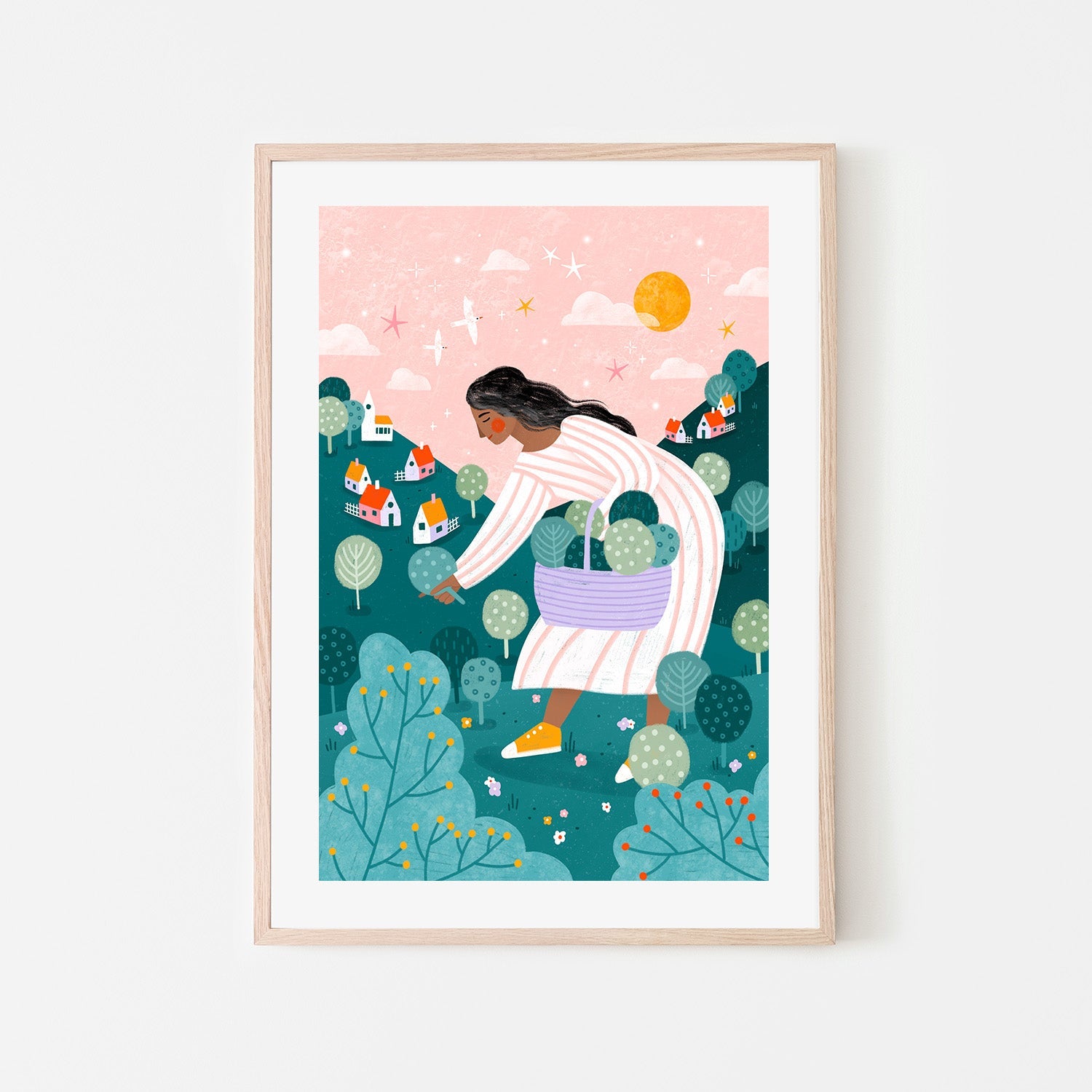 wall-art-print-canvas-poster-framed-A Woman Tree Picking-6