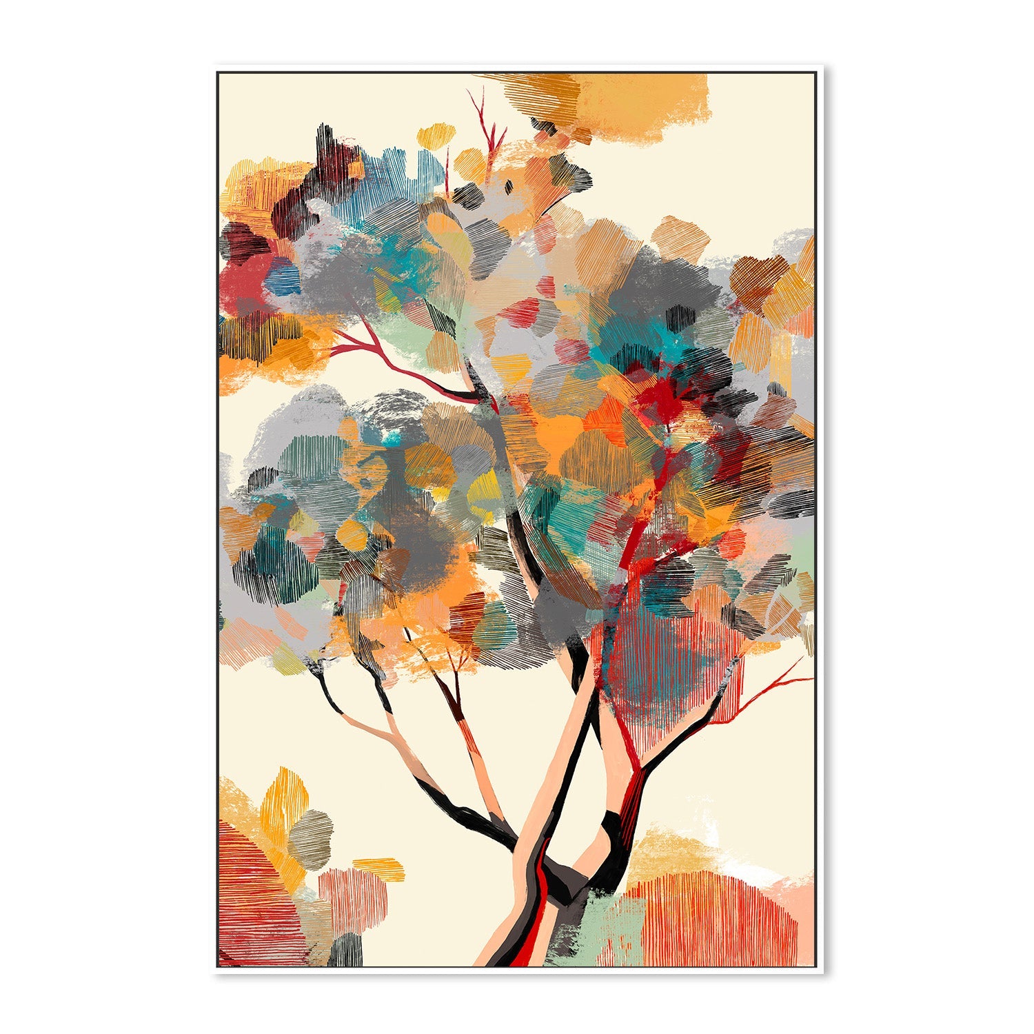 wall-art-print-canvas-poster-framed-Abstract Autumn Tree-5
