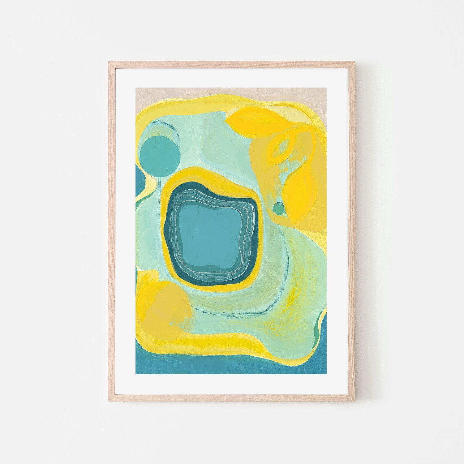 wall-art-print-canvas-poster-framed-Abstract Bloom Yellow Teal , By Lynda Skye-6