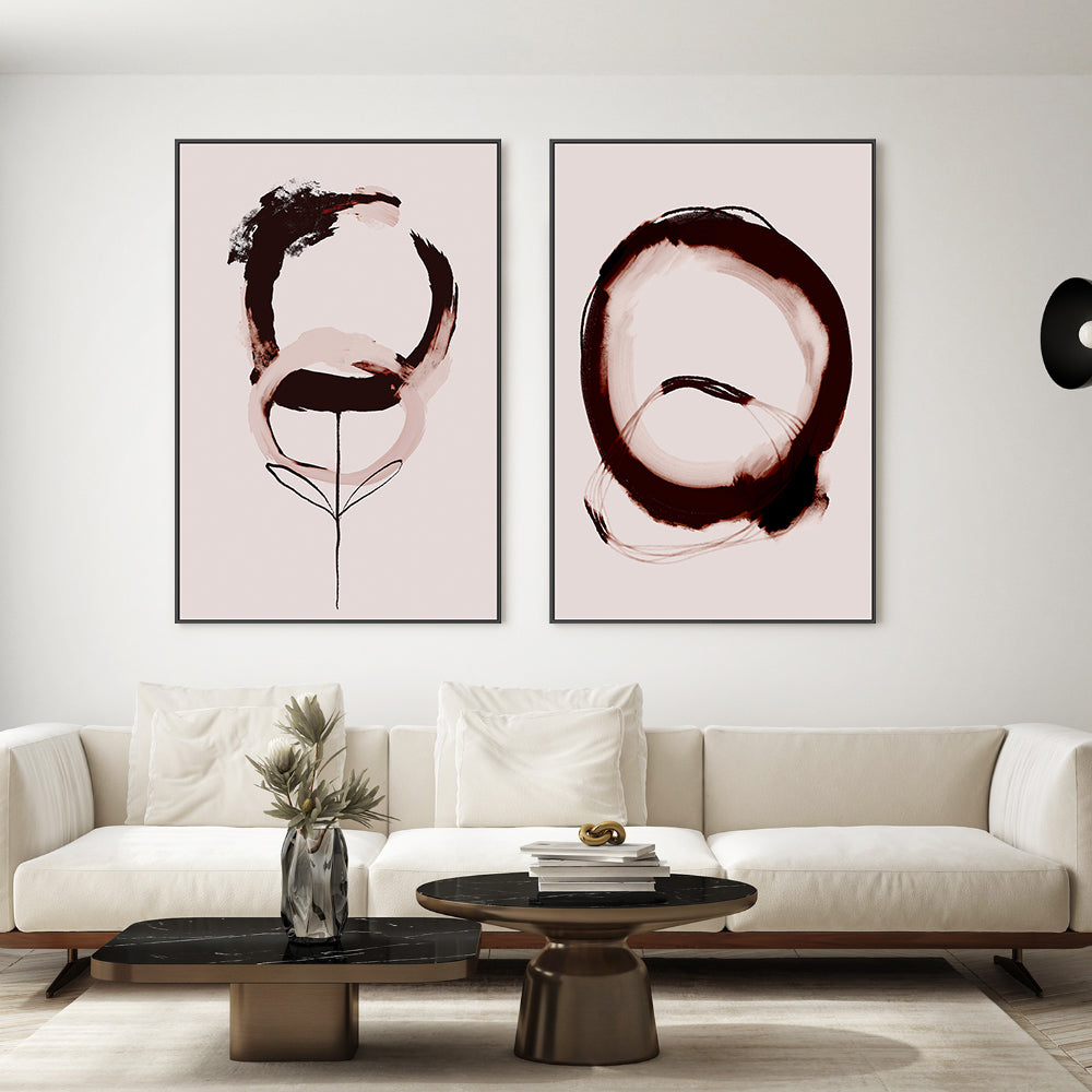 wall-art-print-canvas-poster-framed-Abstract Coffee, Style A & B, Set Of 2 , By Treechild-GIOIA-WALL-ART