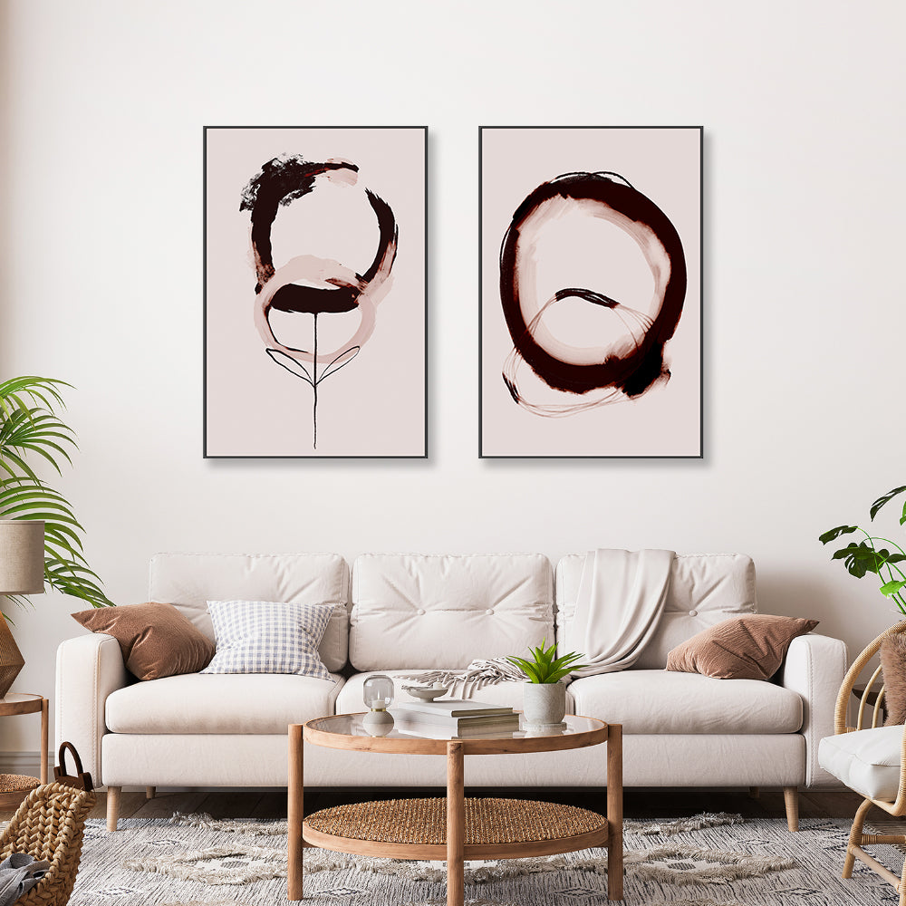 wall-art-print-canvas-poster-framed-Abstract Coffee, Style A & B, Set Of 2 , By Treechild-GIOIA-WALL-ART