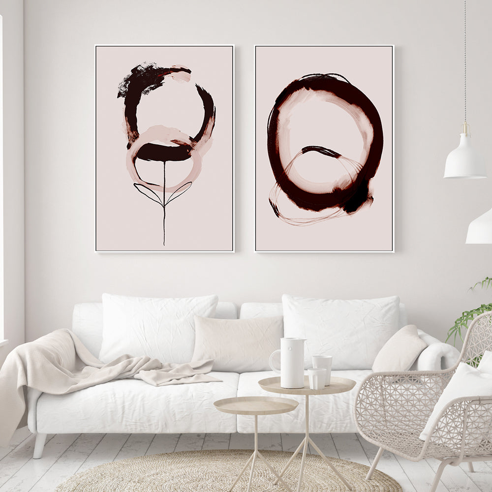 wall-art-print-canvas-poster-framed-Abstract Coffee, Style A & B, Set Of 2 , By Treechild-GIOIA-WALL-ART