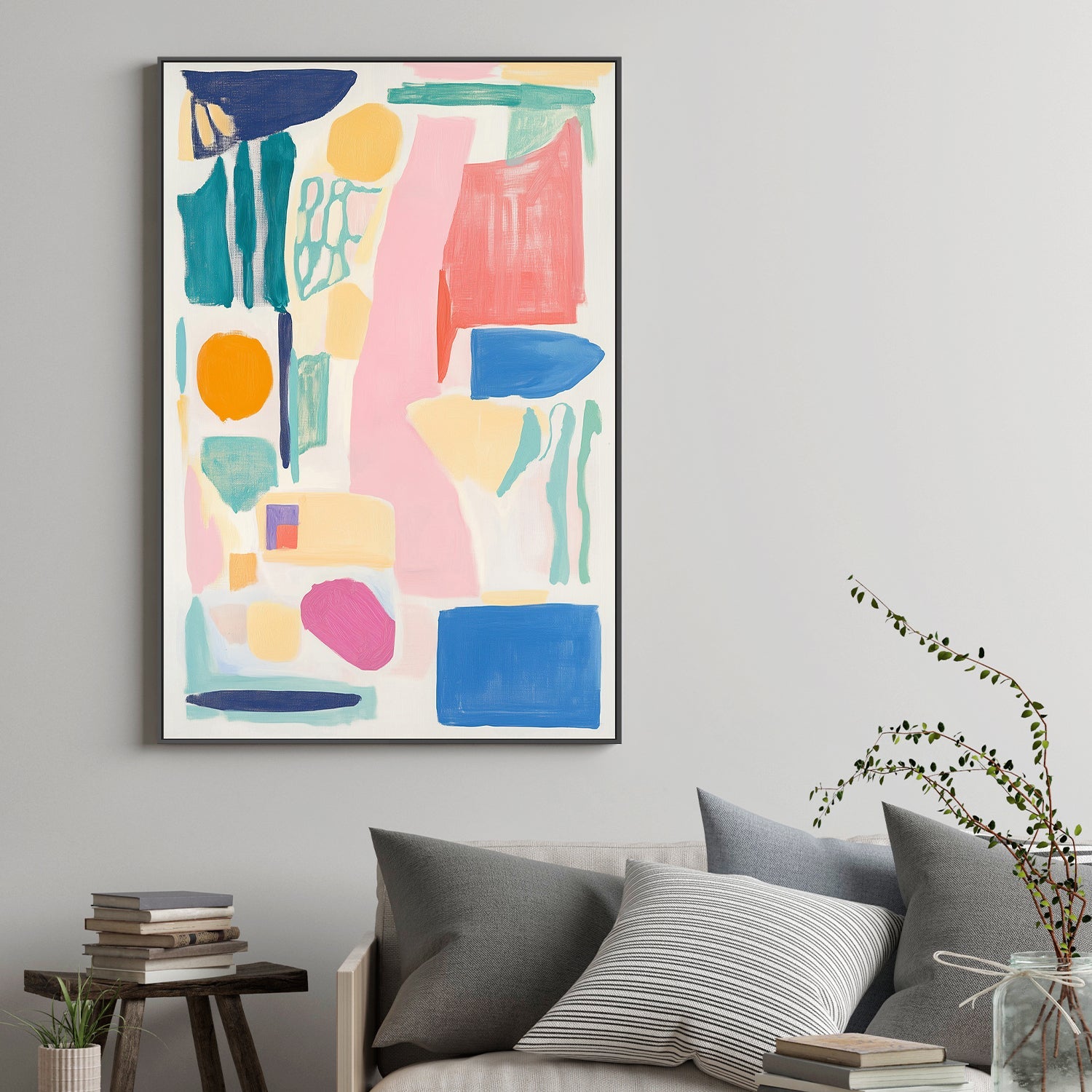 wall-art-print-canvas-poster-framed-Abstract Colorful Geometry , By Melloi Art Prints-7