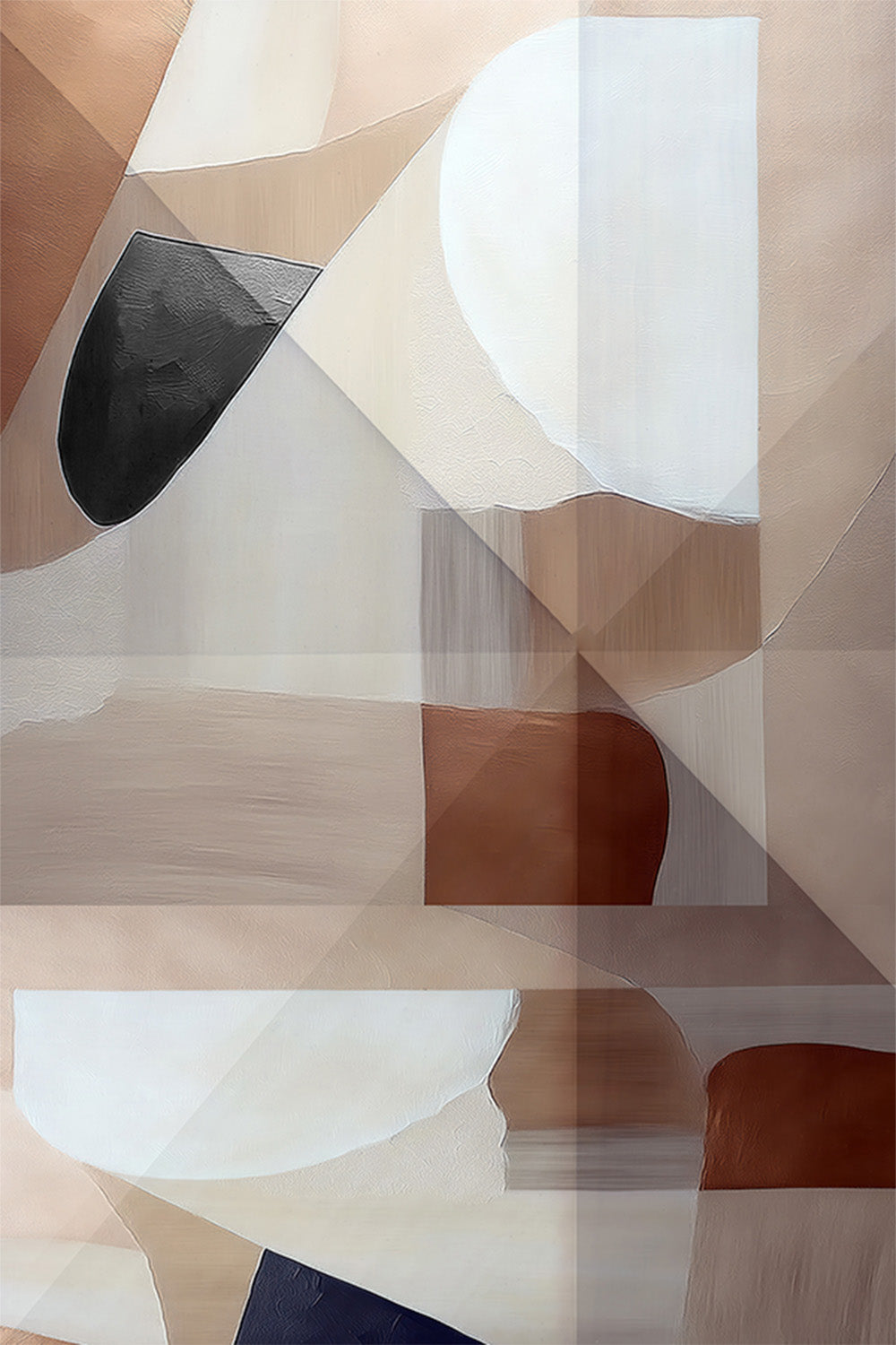 wall-art-print-canvas-poster-framed-Abstract Copper Neutral Tone Painting, Style B-1
