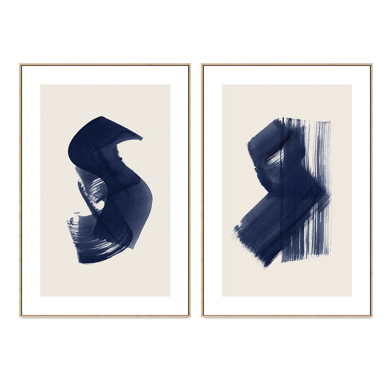 wall-art-print-canvas-poster-framed-Abstract, Dark Navy, Set of 2-by-Danushka Abeygoda-Gioia Wall Art