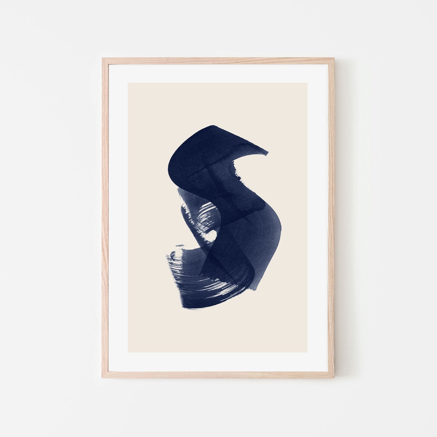 wall-art-print-canvas-poster-framed-Abstract, Dark Navy Swish-by-Danushka Abeygoda-Gioia Wall Art