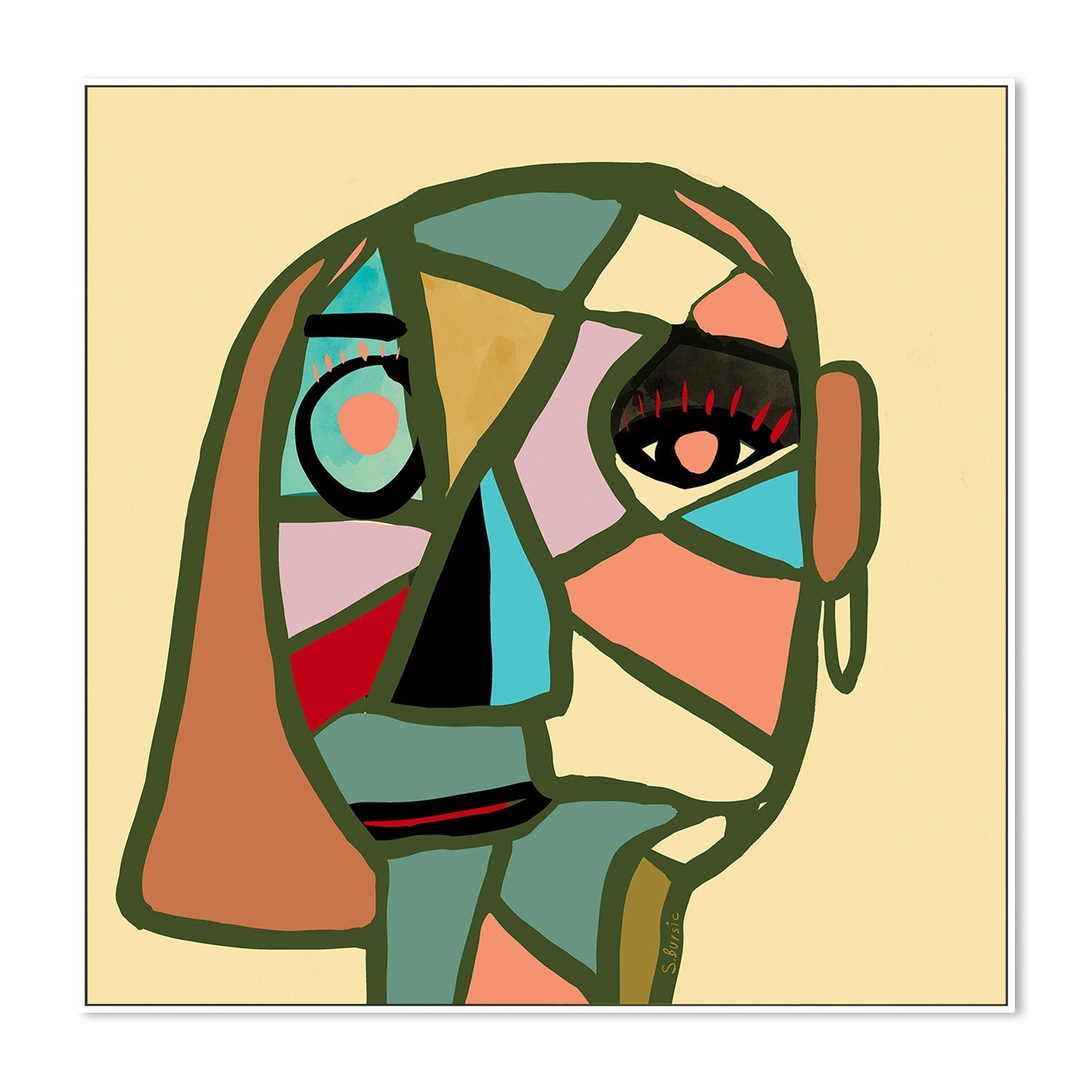 wall-art-print-canvas-poster-framed-Abstract Female Portrait , By Sharyn Bursic-5