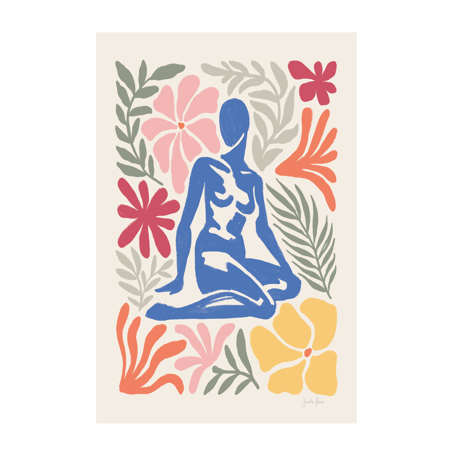 wall-art-print-canvas-poster-framed-Abstract Garden, Style B-1