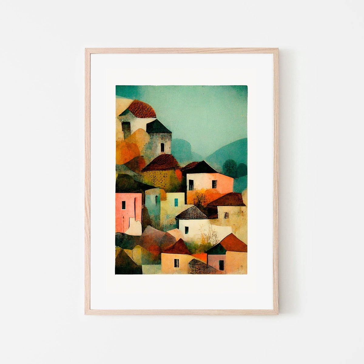 wall-art-print-canvas-poster-framed-Abstract Italian Village , By Treechild-GIOIA-WALL-ART
